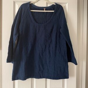 Free People 100% Cotton Navy Blue Women's Tunic